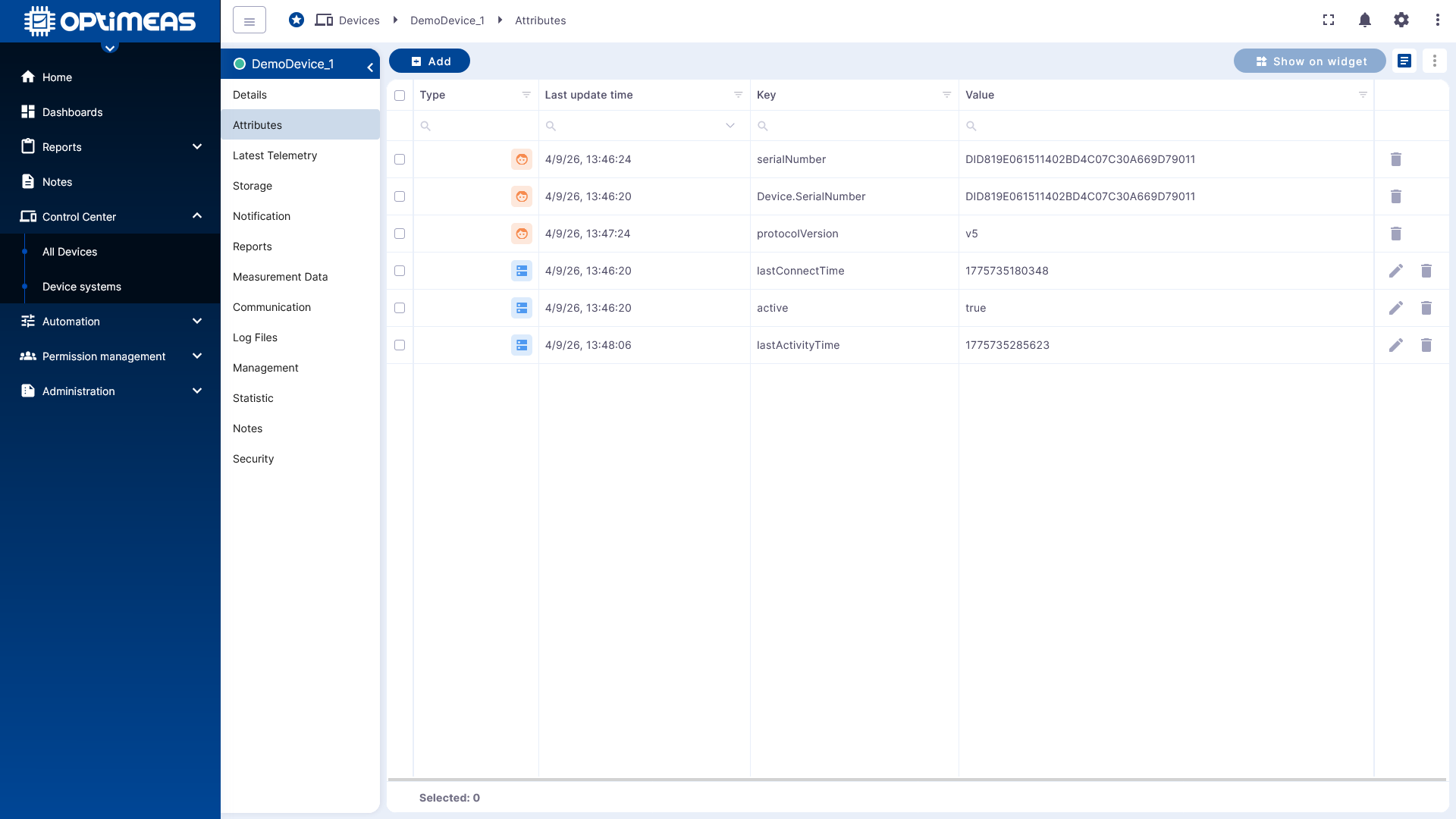 Device Attributes