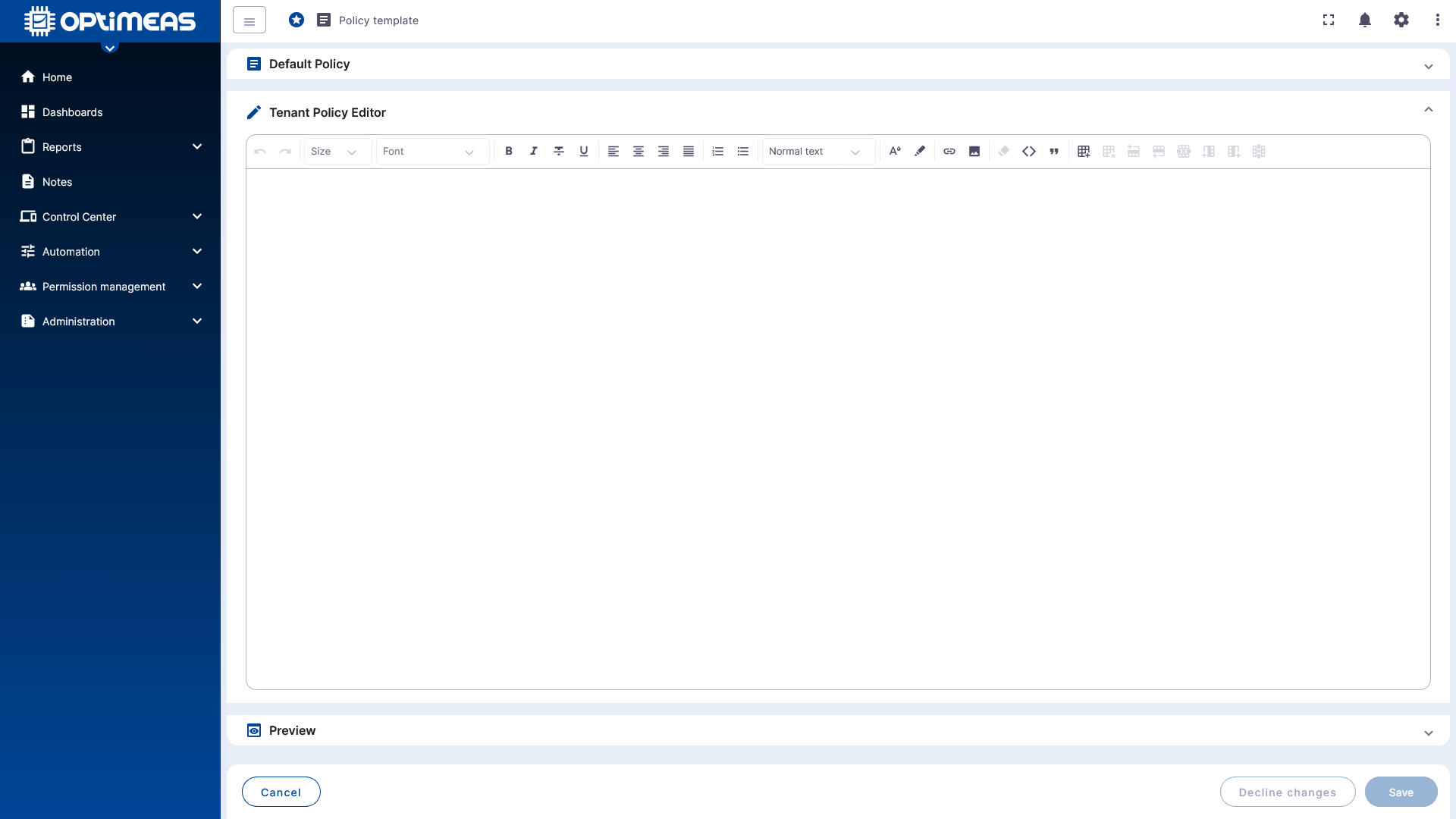 Policy Template