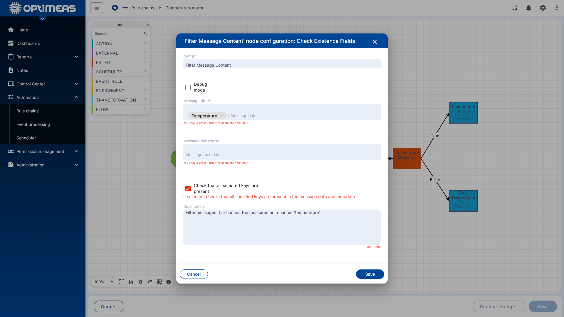 Filter Message Node