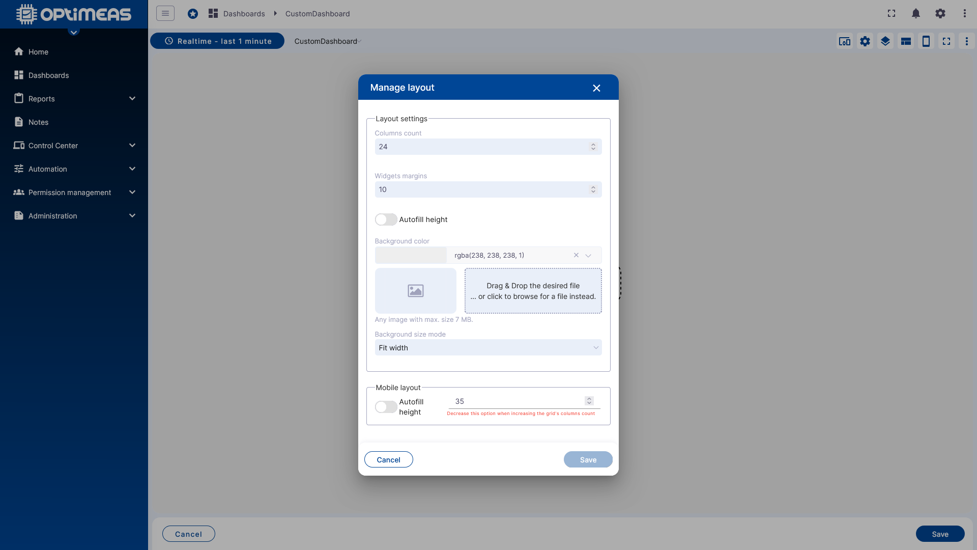 Layout Settings