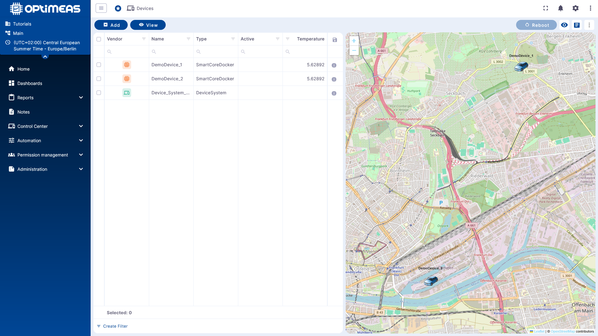 Newly created DeviceView