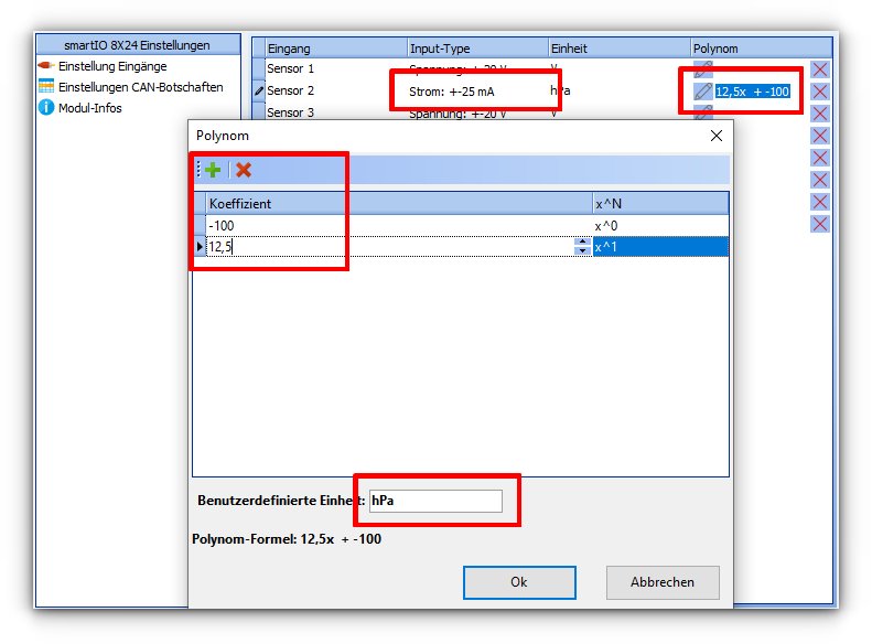 Polynomial setting in optiCONTROL